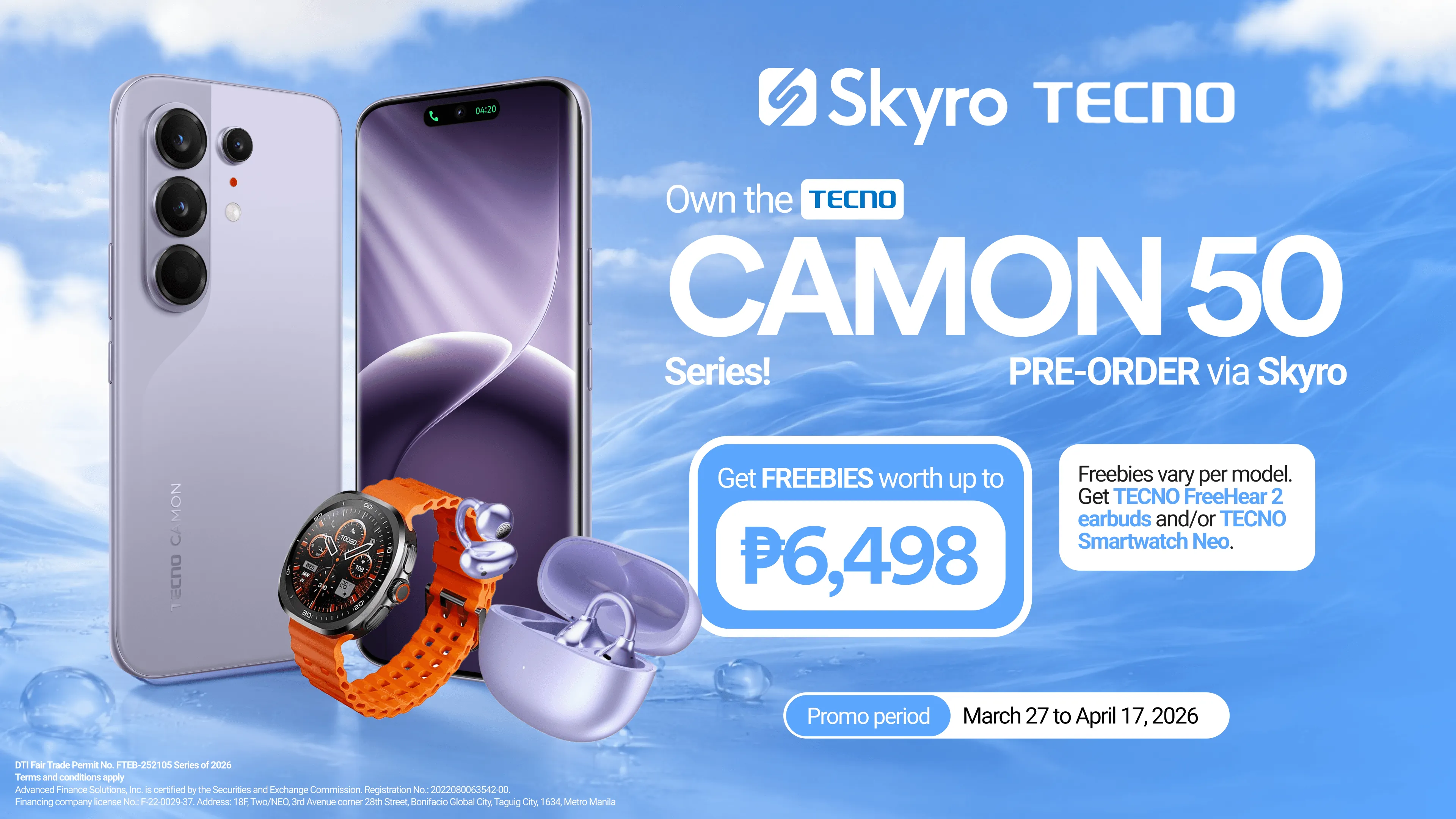 Pre-order the TECNO Camon 50 Series with Skyro and get exclusive freebies 