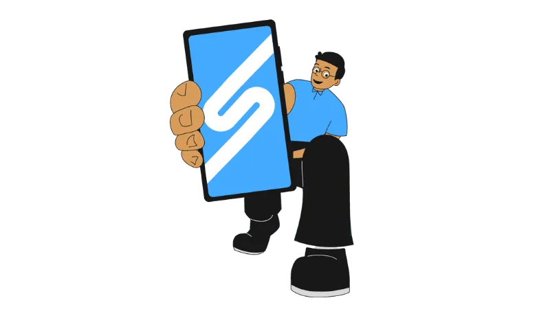 Boss Sky opening the Skyro app on phone