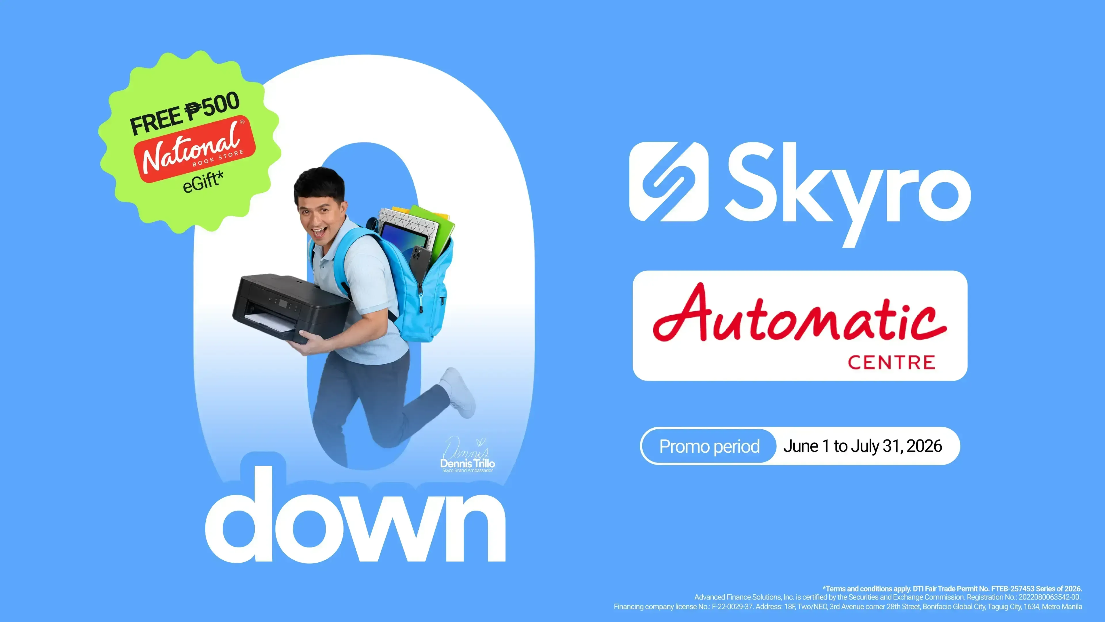 Shop for school and get a FREE eGift from Skyro at Automatic Centre